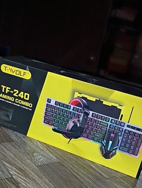 WOLF TF-240 Gaming Combo Headset Keyboard & Mouse - Black/Multicolor